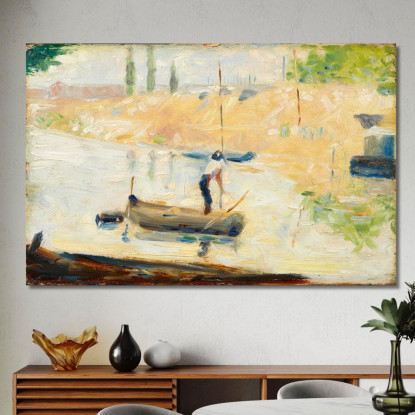 Uomo In Barca Georges Seurat gsr45 quadro stampato su tela