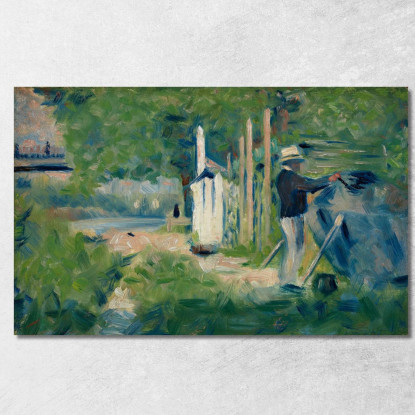 Uomo Che Dipinge Una Barca Georges Seurat gsr46 quadro stampato su tela