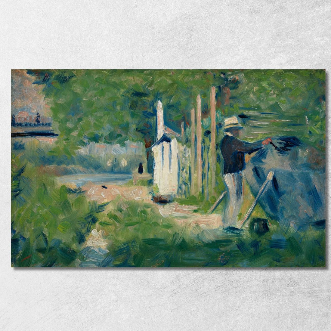Uomo Che Dipinge Una Barca Georges Seurat gsr46 quadro stampato su tela