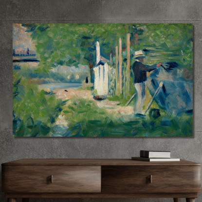 Uomo Che Dipinge Una Barca Georges Seurat gsr46 quadro stampato su tela