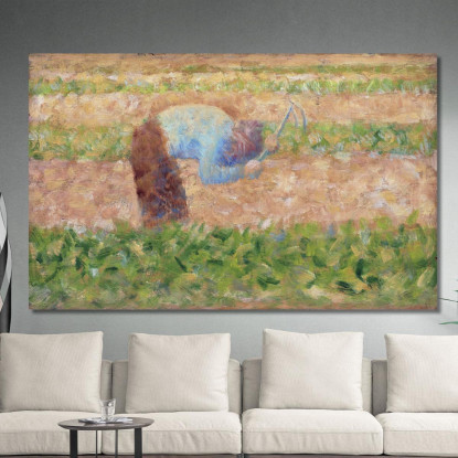 L'Uomo Con La Zappa Georges Seurat gsr47 quadro stampato su tela