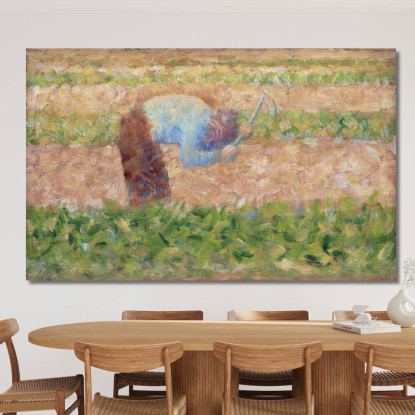 L'Uomo Con La Zappa Georges Seurat gsr47 quadro stampato su tela