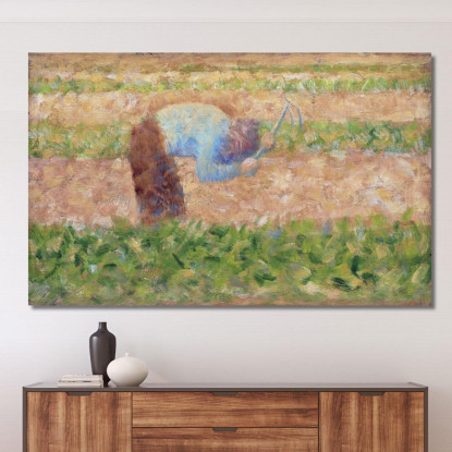 L'Uomo Con La Zappa Georges Seurat gsr47 quadro stampato su tela