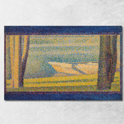 Barche Ormeggiate E Alberi Georges Seurat gsr48 quadro stampato su tela