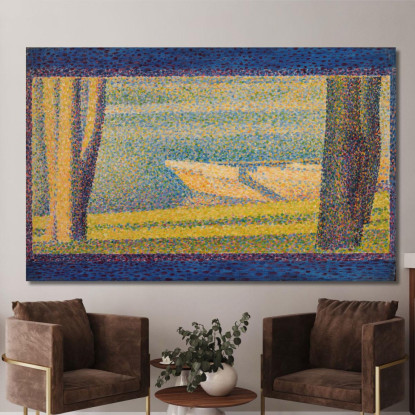Barche Ormeggiate E Alberi Georges Seurat gsr48 quadro stampato su tela