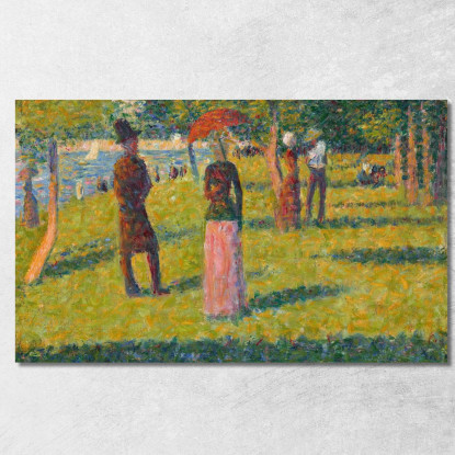 Paesaggio E Personaggi La Gonna Rosa Georges Seurat gsr51 quadro stampato su tela
