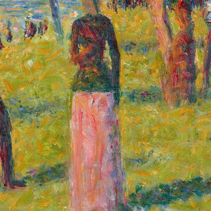 Paesaggio E Personaggi La Gonna Rosa Georges Seurat gsr51 quadro stampato su tela