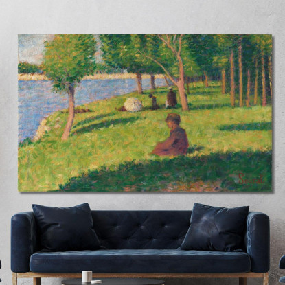 Studio Di Figure Sedute Per Una Domenica Pomeriggio Sull'Isola Della Grande Jatte Georges Seurat gsr57 quadro stampato su tela