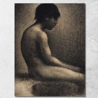 Studio Di Nudo Seduto Per Une Baignade Georges Seurat gsr58 quadro stampato su tela