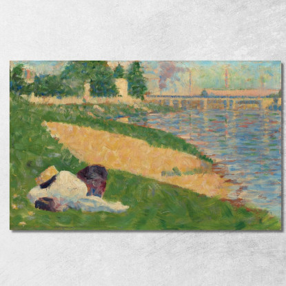 La Senna Con I Vestiti Sulla Riva Georges Seurat gsr80 quadro stampato su tela