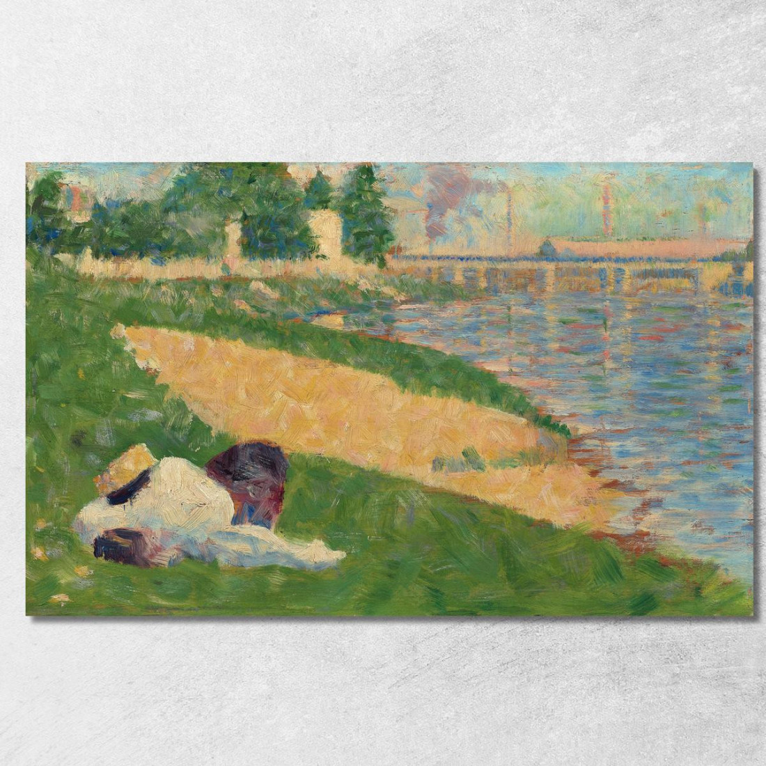 La Senna Con I Vestiti Sulla Riva Georges Seurat gsr80 quadro stampato su tela