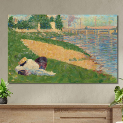 La Senna Con I Vestiti Sulla Riva Georges Seurat gsr80 quadro stampato su tela