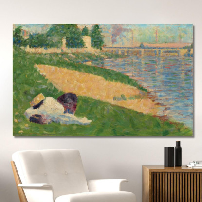 La Senna Con I Vestiti Sulla Riva Georges Seurat gsr80 quadro stampato su tela