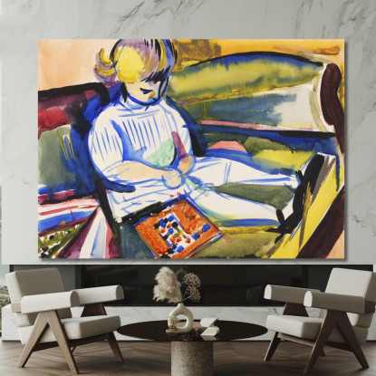 Bambino Sul Divano Henry Lyman Sayen hls8 quadro stampato su tela