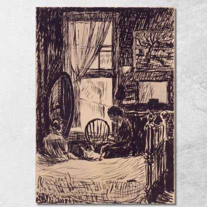 Figure Prima Della Finestra Henry Lyman Sayen hls15 quadro stampato su tela