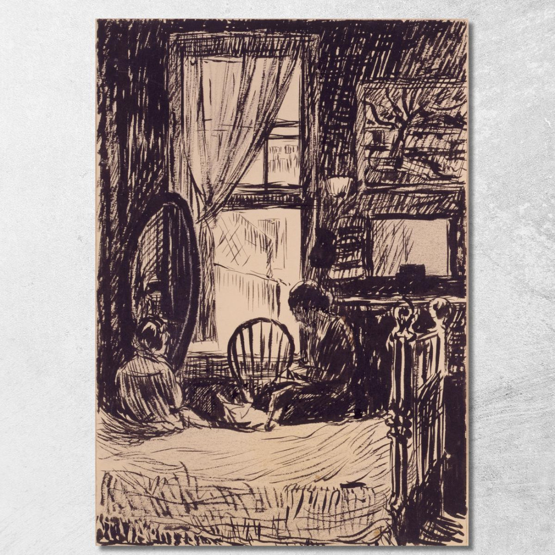 Figure Prima Della Finestra Henry Lyman Sayen hls15 quadro stampato su tela