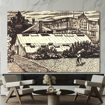 Figura Ed Edifici Senza Titolo Henry Lyman Sayen hls44 quadro stampato su tela