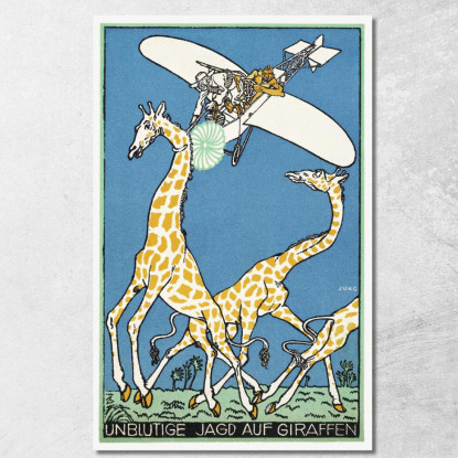 Caccia Alla Giraffa Senza Sangue Caccia Senza Sangue Alle Giraffe Moriz Jung mjn5 quadro stampato su tela