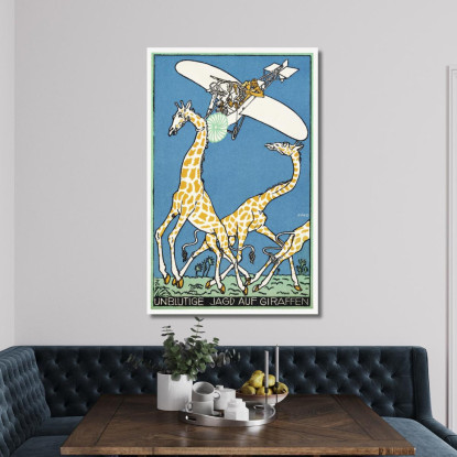 Caccia Alla Giraffa Senza Sangue Caccia Senza Sangue Alle Giraffe Moriz Jung mjn5 quadro stampato su tela