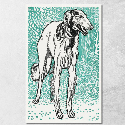 Levriero 1912 2 Moriz Jung mjn16 quadro stampato su tela