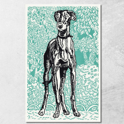 Levriero 1912 3 Moriz Jung mjn17 quadro stampato su tela