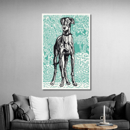 Levriero 1912 3 Moriz Jung mjn17 quadro stampato su tela
