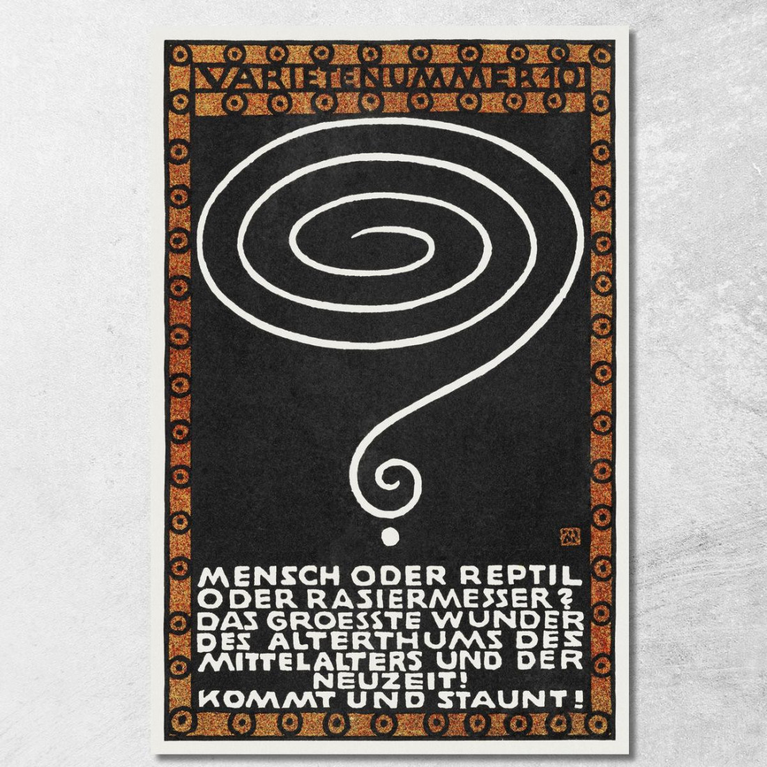 Variety Act 10 Uomo O Rettile O Rasoio Varietenummer 10 Moriz Jung mjn33 quadro stampato su tela