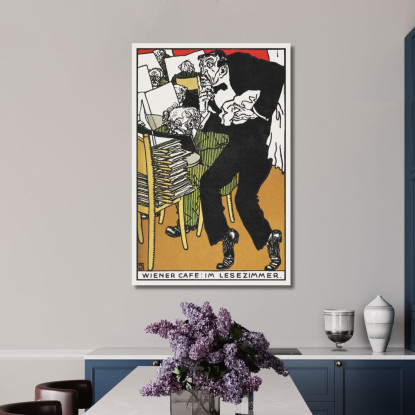 Café Vienesse Nella Sala Di Lettura Café Viennese Nella Sala Di Lettura Moriz Jung mjn42 quadro stampato su tela