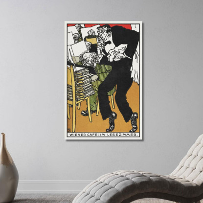 Café Vienesse Nella Sala Di Lettura Café Viennese Nella Sala Di Lettura Moriz Jung mjn42 quadro stampato su tela