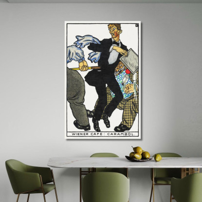 Café Viennese Carambole Wiener Café Carabol Moriz Jung mjn43 quadro stampato su tela