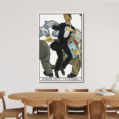 Café Viennese Carambole Wiener Café Carabol Moriz Jung mjn43 quadro stampato su tela