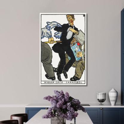 Café Viennese Carambole Wiener Café Carabol Moriz Jung mjn43 quadro stampato su tela