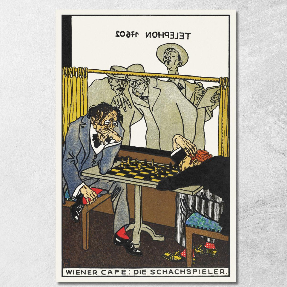 Caffè Viennese I Giocatori Di Scacchi Caffè Viennese I Giocatori Di Scacchi Moriz Jung mjn46 quadro stampato su tela