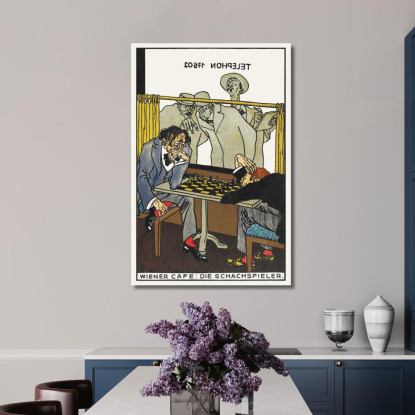 Caffè Viennese I Giocatori Di Scacchi Caffè Viennese I Giocatori Di Scacchi Moriz Jung mjn46 quadro stampato su tela