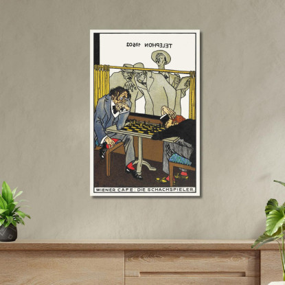 Caffè Viennese I Giocatori Di Scacchi Caffè Viennese I Giocatori Di Scacchi Moriz Jung mjn46 quadro stampato su tela