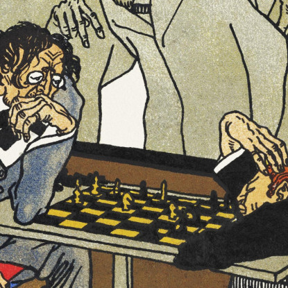 Caffè Viennese I Giocatori Di Scacchi Caffè Viennese I Giocatori Di Scacchi Moriz Jung mjn46 quadro stampato su tela