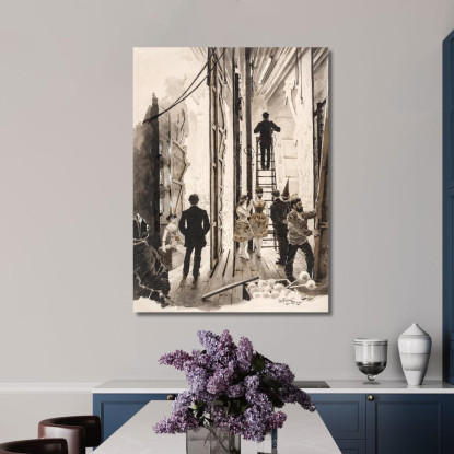 Scenario Del Casinò Paul Fischer pfs5 quadro stampato su tela