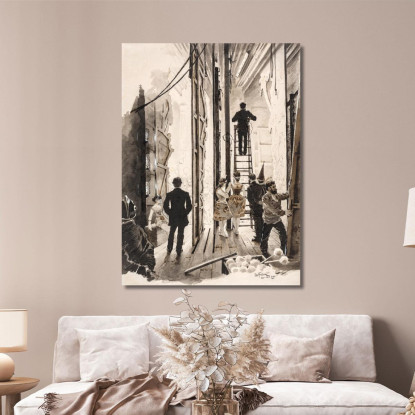 Scenario Del Casinò Paul Fischer pfs5 quadro stampato su tela