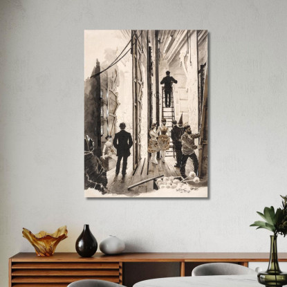 Scenario Del Casinò Paul Fischer pfs5 quadro stampato su tela