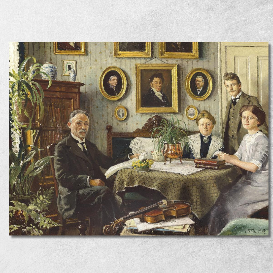 La Famiglia Dell'Artista Paul Fischer pfs14 quadro stampato su tela