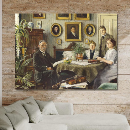 La Famiglia Dell'Artista Paul Fischer pfs14 quadro stampato su tela