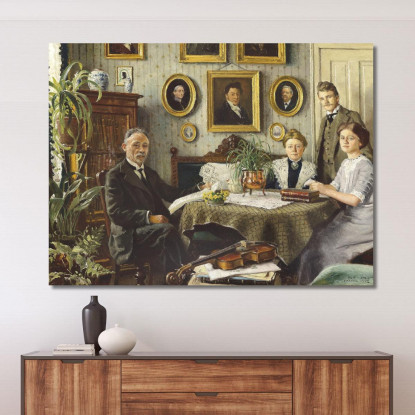 La Famiglia Dell'Artista Paul Fischer pfs14 quadro stampato su tela