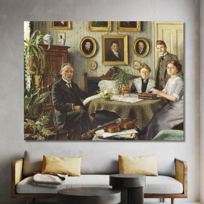 La Famiglia Dell'Artista Paul Fischer pfs14 quadro stampato su tela