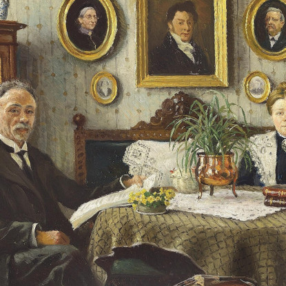 La Famiglia Dell'Artista Paul Fischer pfs14 quadro stampato su tela