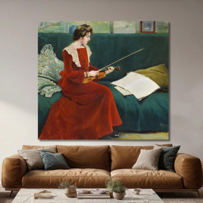 L'Artista Gerda Holm Paul Fischer pfs15 quadro stampato su tela