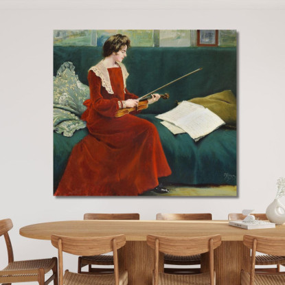 L'Artista Gerda Holm Paul Fischer pfs15 quadro stampato su tela