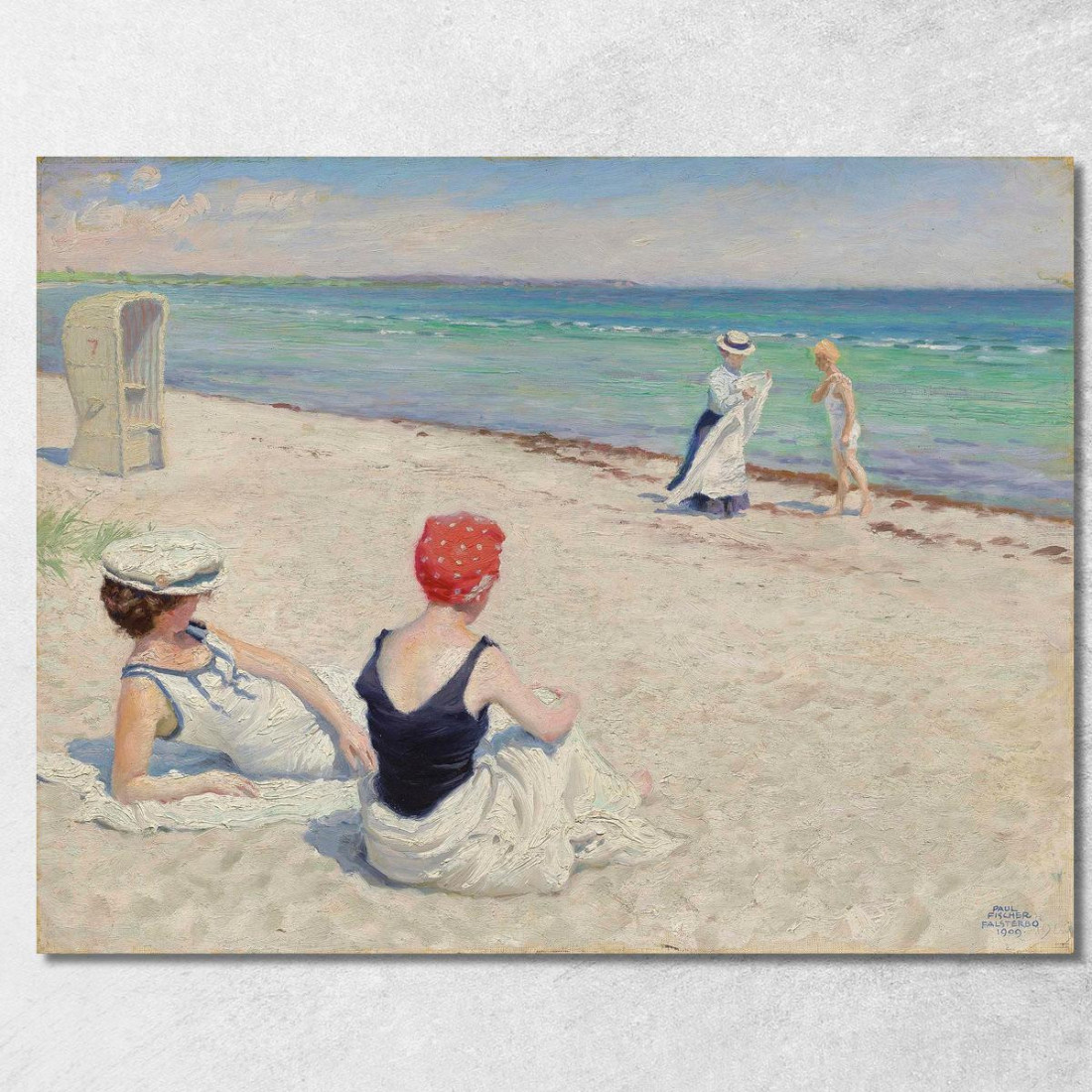 Sulla Spiaggia Falsterbro Paul Fischer pfs18 quadro stampato su tela