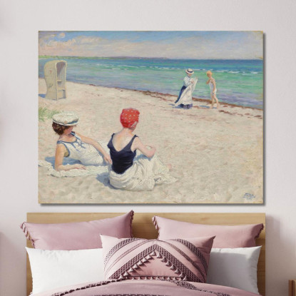 Sulla Spiaggia Falsterbro Paul Fischer pfs18 quadro stampato su tela