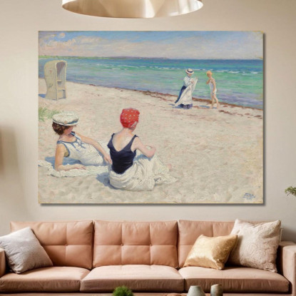 Sulla Spiaggia Falsterbro Paul Fischer pfs18 quadro stampato su tela