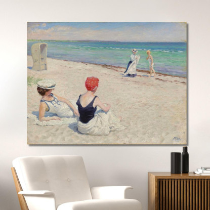 Sulla Spiaggia Falsterbro Paul Fischer pfs18 quadro stampato su tela
